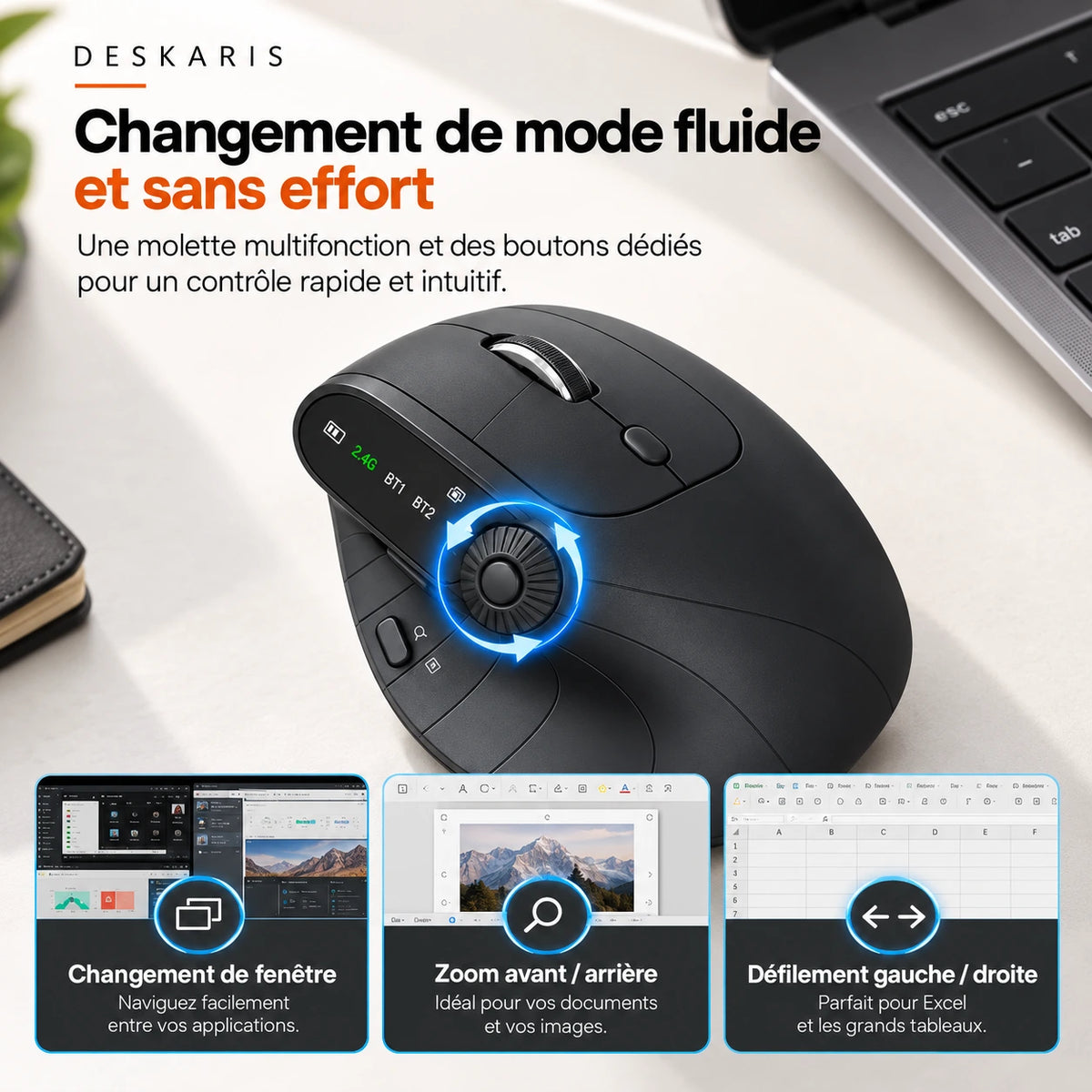 Souris verticale sans fil DESKARIS