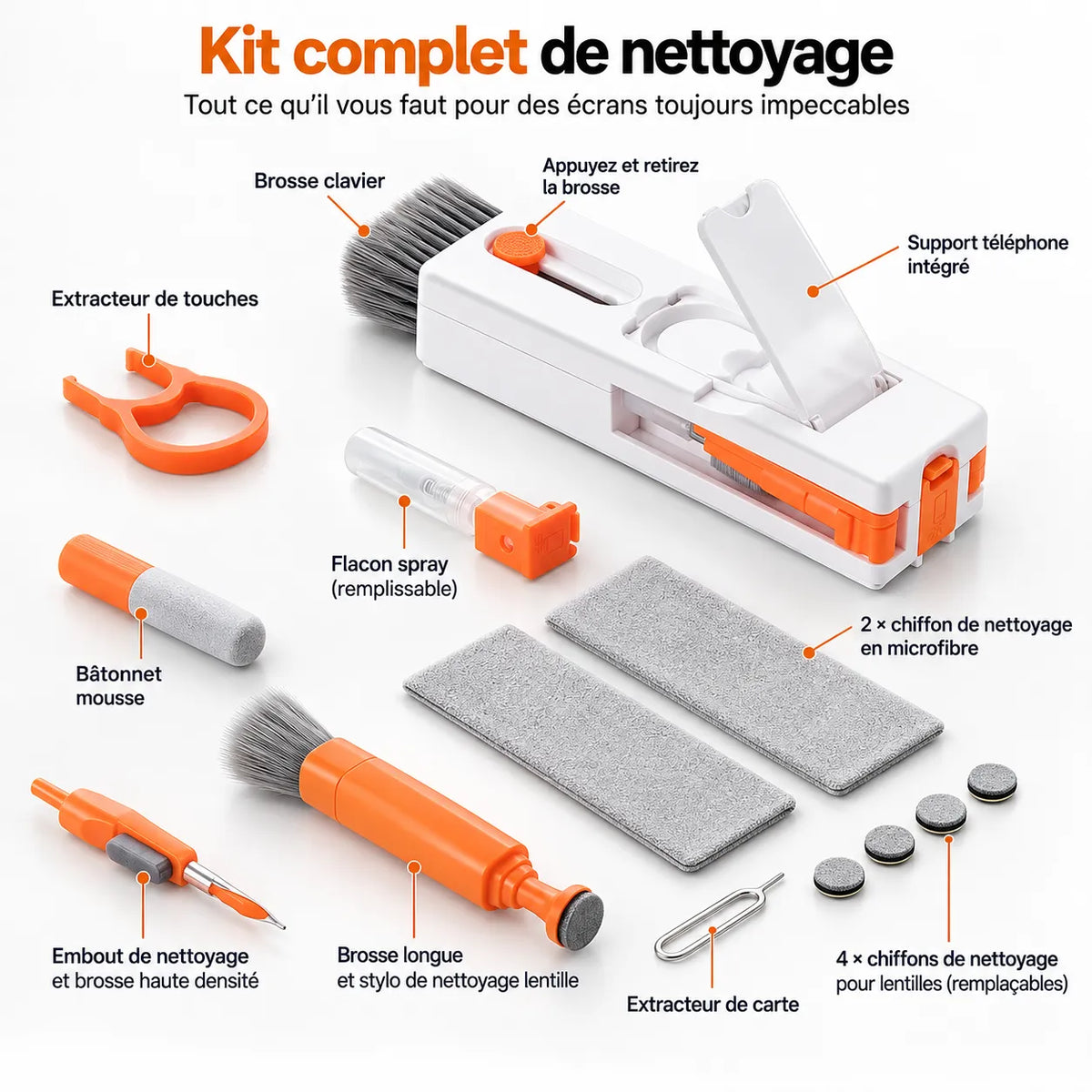 Kit de nettoyage 11-en-1