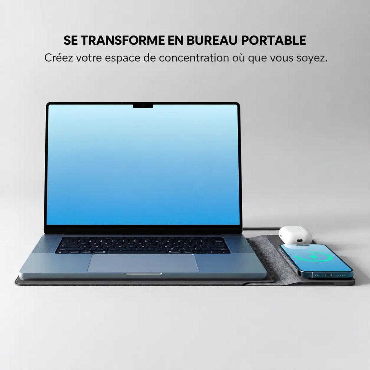 Housse Ordinateur Portable avec Charge Sans Fil