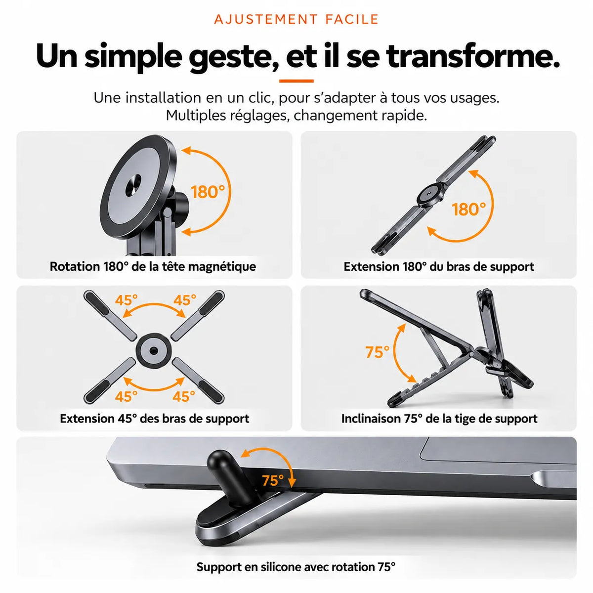 Support ordinateur portable magnétique
